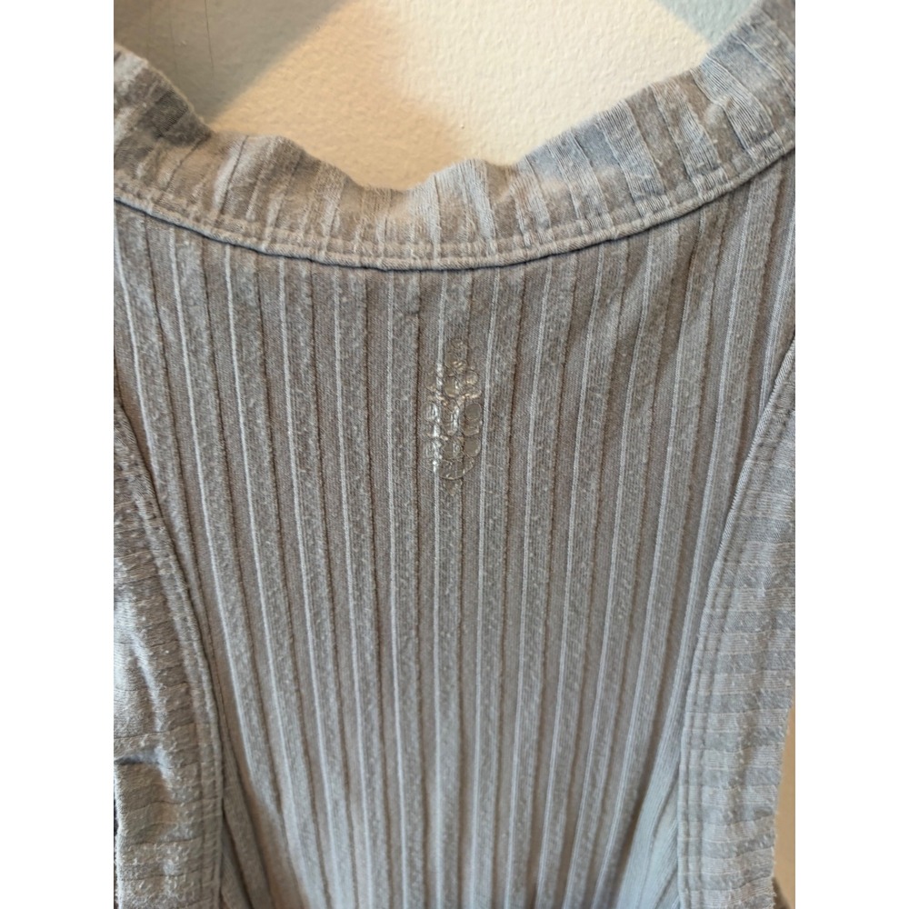 Free People FP Movement Grey Ribbed Racerback Tank Top Medium - Picture 4 of 4